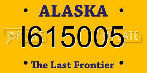 I615005 Alaska License Plate