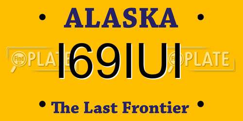 I69IUI Alaska License Plate
