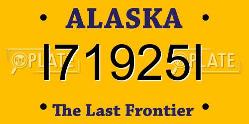 I71925I Alaska License Plate