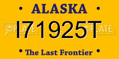 I71925T Alaska License Plate