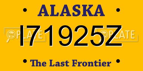 I71925Z Alaska License Plate
