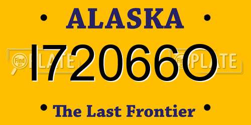 I72066O Alaska License Plate