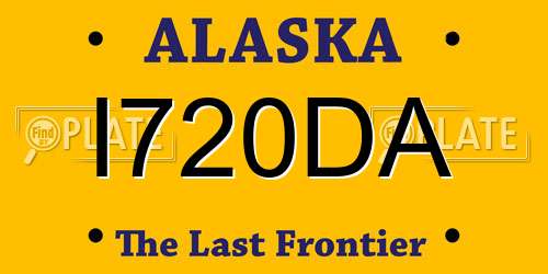 I720DA Alaska License Plate