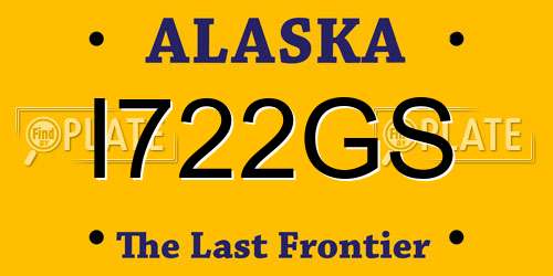 I722GS Alaska License Plate