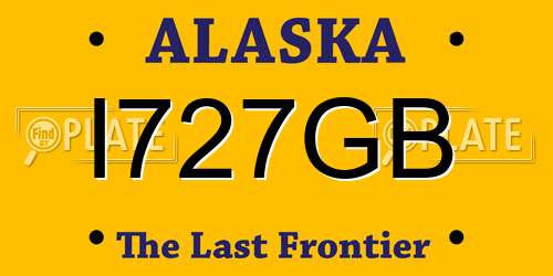I727GB Alaska License Plate