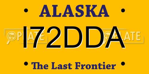 I72DDA Alaska License Plate