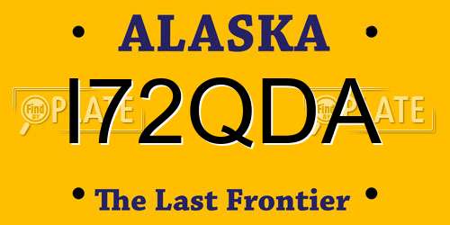 I72QDA Alaska License Plate