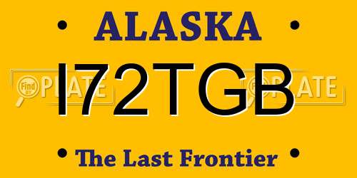I72TGB Alaska License Plate