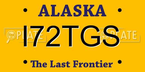 I72TGS Alaska License Plate