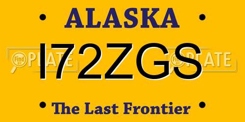 I72ZGS Alaska License Plate