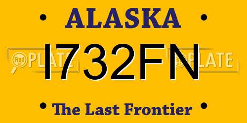 I732FN Alaska License Plate