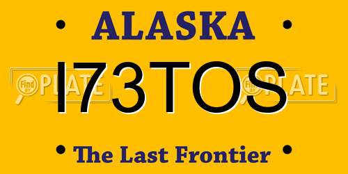I73TOS Alaska License Plate