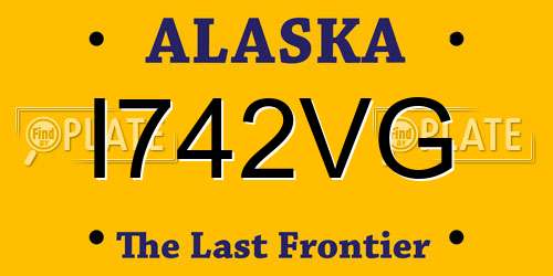 I742VG Alaska License Plate