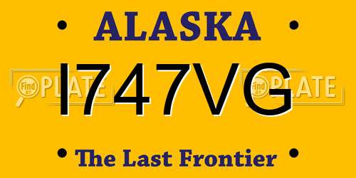 I747VG Alaska License Plate