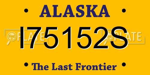 I75152S Alaska License Plate