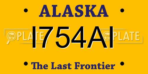 I754AI Alaska License Plate