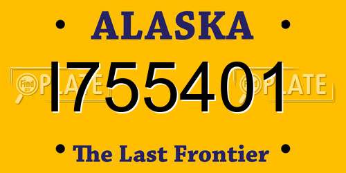I755401 Alaska License Plate