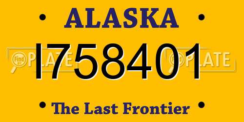 I758401 Alaska License Plate