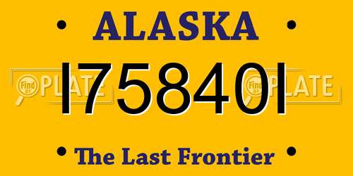 I75840I Alaska License Plate