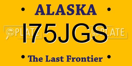 I75JGS Alaska License Plate