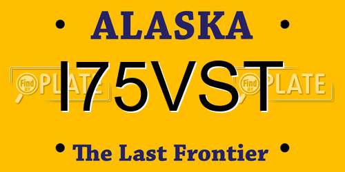 I75VST Alaska License Plate