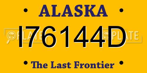 I76144D Alaska License Plate