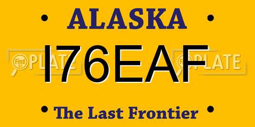 I76EAF Alaska License Plate