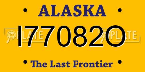 I77082O Alaska License Plate