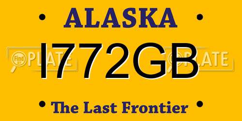 I772GB Alaska License Plate