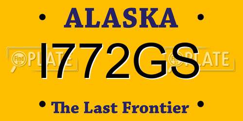 I772GS Alaska License Plate