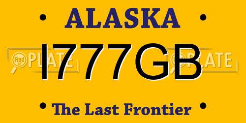 I777GB Alaska License Plate