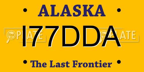 I77DDA Alaska License Plate
