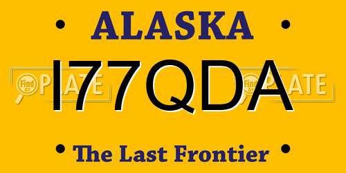 I77QDA Alaska License Plate