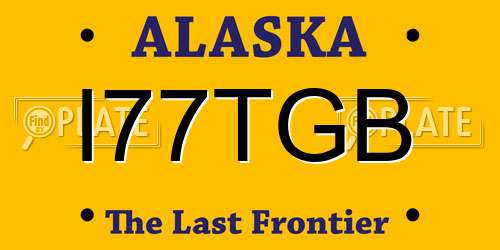 I77TGB Alaska License Plate