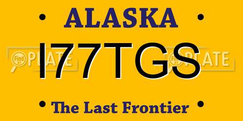 I77TGS Alaska License Plate