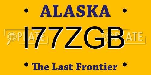 I77ZGB Alaska License Plate