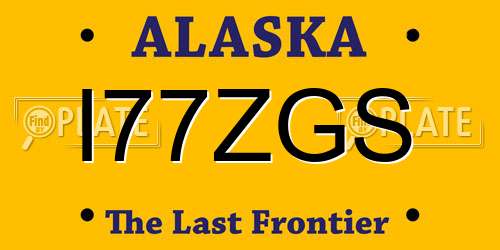 I77ZGS Alaska License Plate