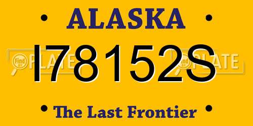 I78152S Alaska License Plate