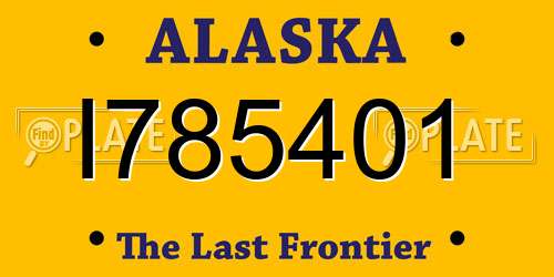 I785401 Alaska License Plate