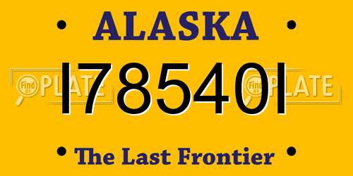I78540I Alaska License Plate