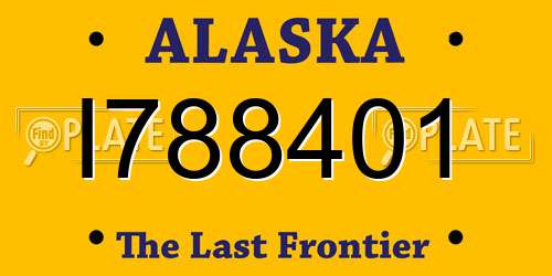 I788401 Alaska License Plate