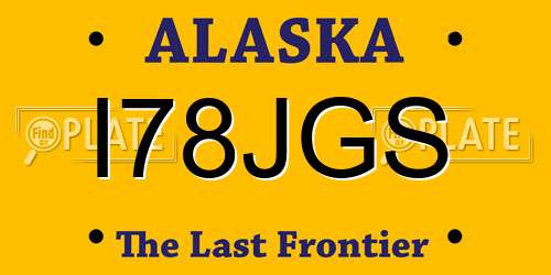 I78JGS Alaska License Plate