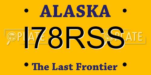 I78RSS Alaska License Plate