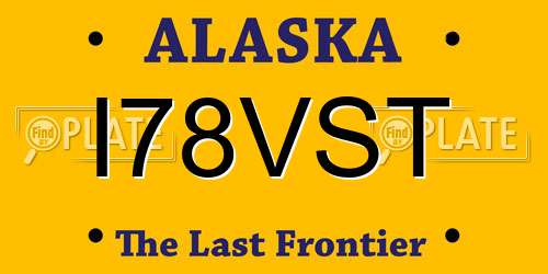 I78VST Alaska License Plate