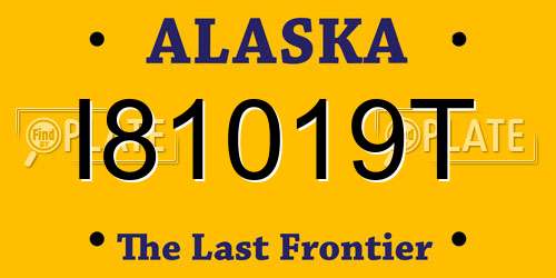 I81019T Alaska License Plate