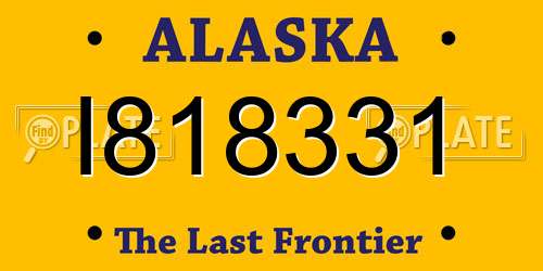 I818331 Alaska License Plate