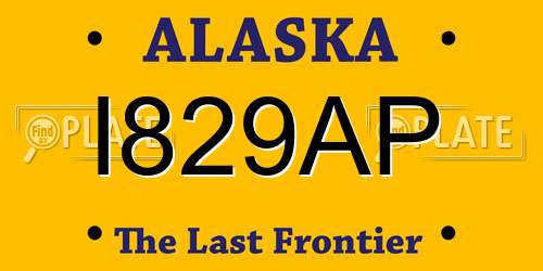 I829AP Alaska License Plate