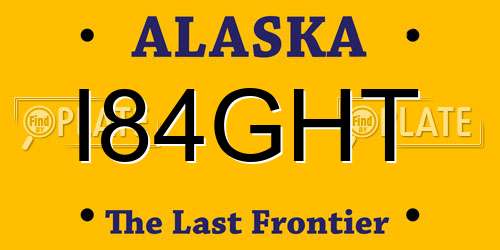 I84GHT Alaska License Plate