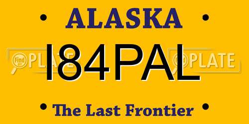 I84PAL Alaska License Plate