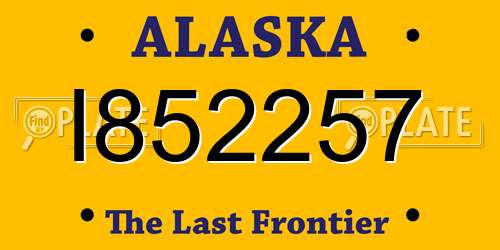 I852257 Alaska License Plate
